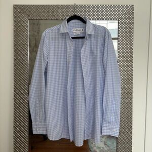 Men's Mizzen+Main Blue Checkered Shirt